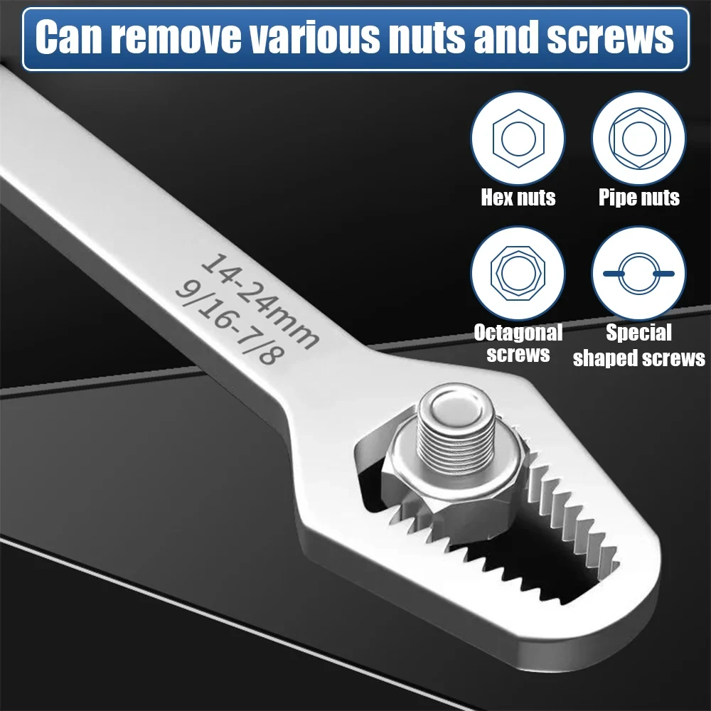 8-22mm Universal Torx Wrench Board Adjustable Double-head Torx Spanner Self-tightening Glasses Wrench Multi-purpose Hand Tool