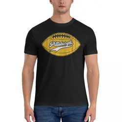 Pittsburgh Retro Steelers Football Team Men's T Shirts American Rugby Vintage Tee Shirt Short Sleeve Crewneck T-Shirts