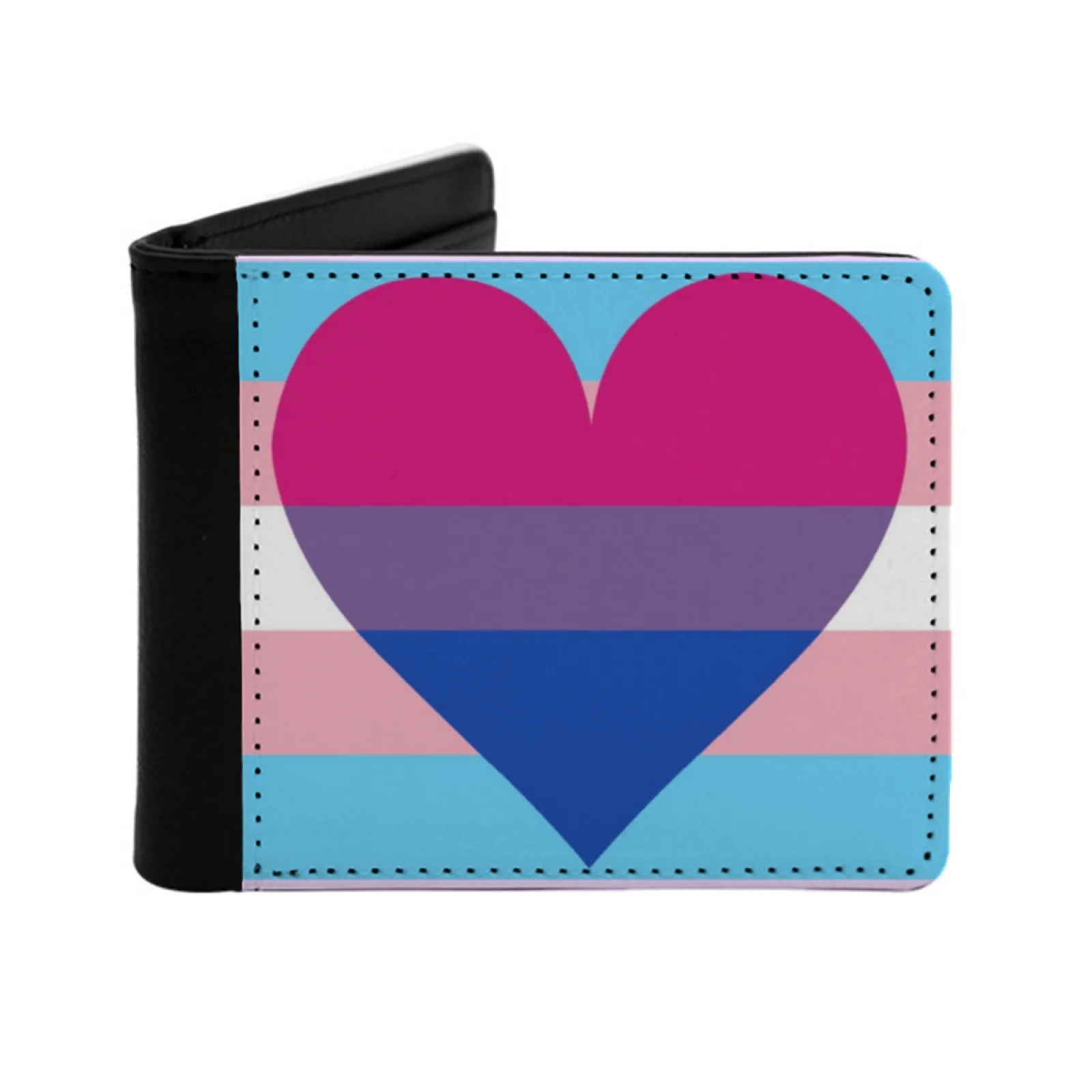 

Bisexual Heart Flag Men's Wallet Pu Leather Wallet Multifunction Credit Card Purse Pride Trans Lgbt Pride Trans Pride Lgbtq