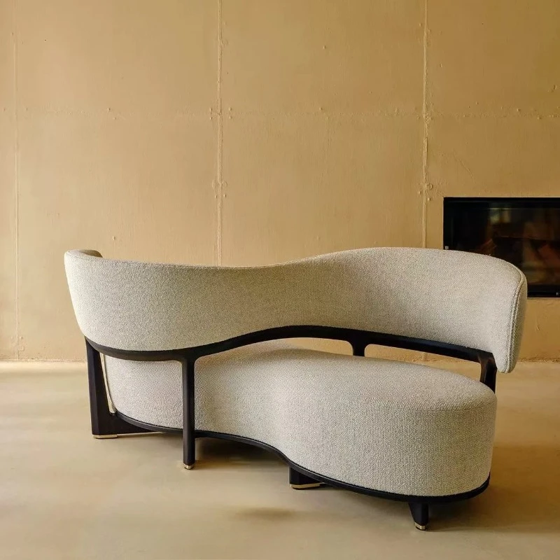 Solid wood sofa fashion fair guest backrest leisure chair