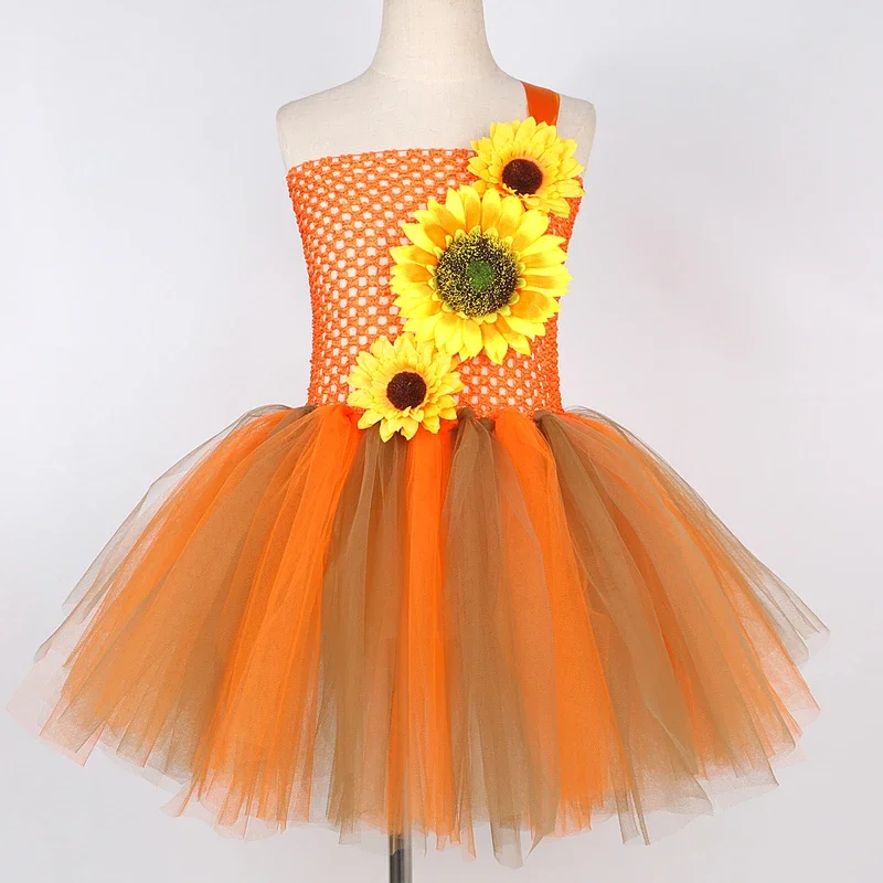 عباد الشمس الجنية الأميرة ازياء للفتيات الخريف الخريف قزم توتو فستان مع أجنحة الفراشة الاطفال هالوين الشكر Outf@0Z *