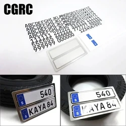 Número da placa de licença de metal letras adesivo decorar para 1/14 tamiya rc caminhão reboque basculante scania benz man volvo carro peças diy