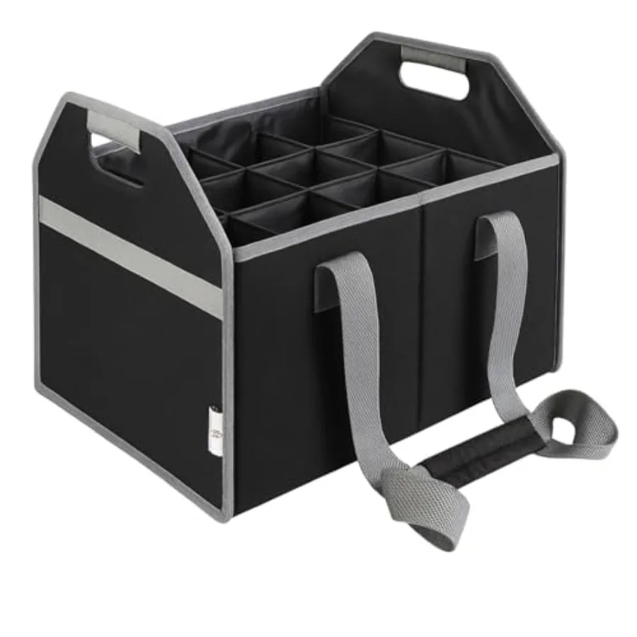 Portador de Botellas de Vino Plegable y Reutilizable con Correa para Licores, Champán, Cerveza, Vasos, Almacenamiento, Compras y Viajes (12 Botellas)