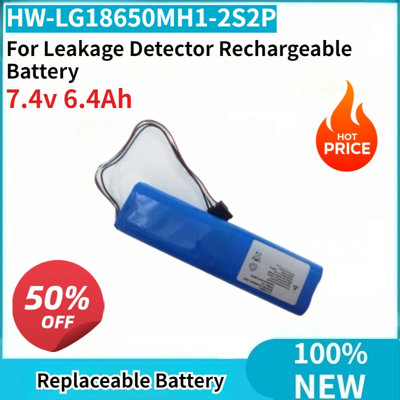New HW-LG18650MH1-2S2P 7.4v 6.4Ah Battery for Leakage Detector Rechargeable Battery High Capacity with 4-Wire Plug