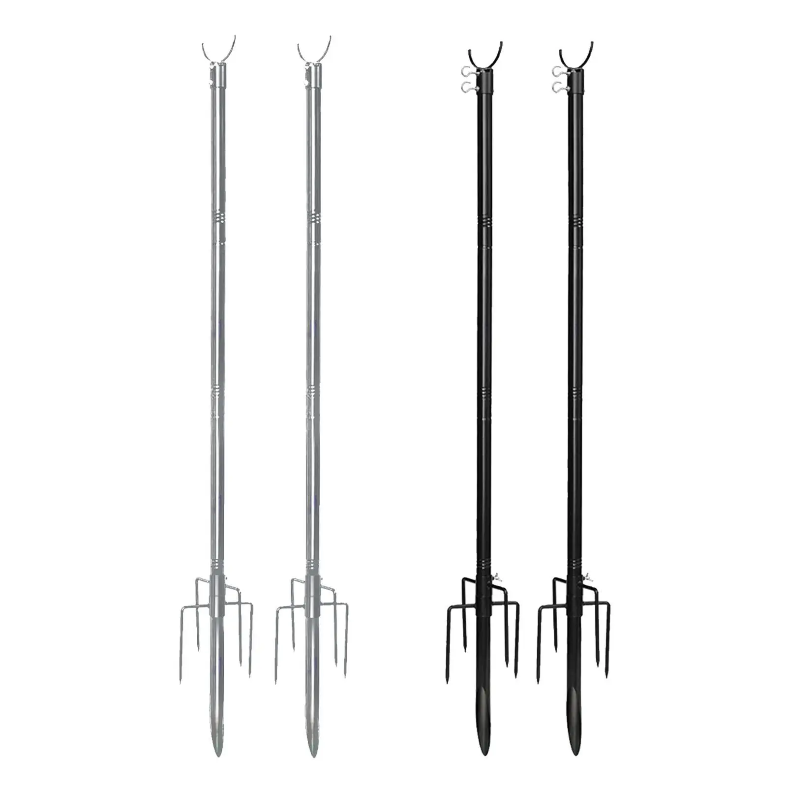 

String Light Poles with Fork Hooks Metal Poles Stand Outdoor Light Poles for Deck Birthday Backyard House Outdoor String Lights