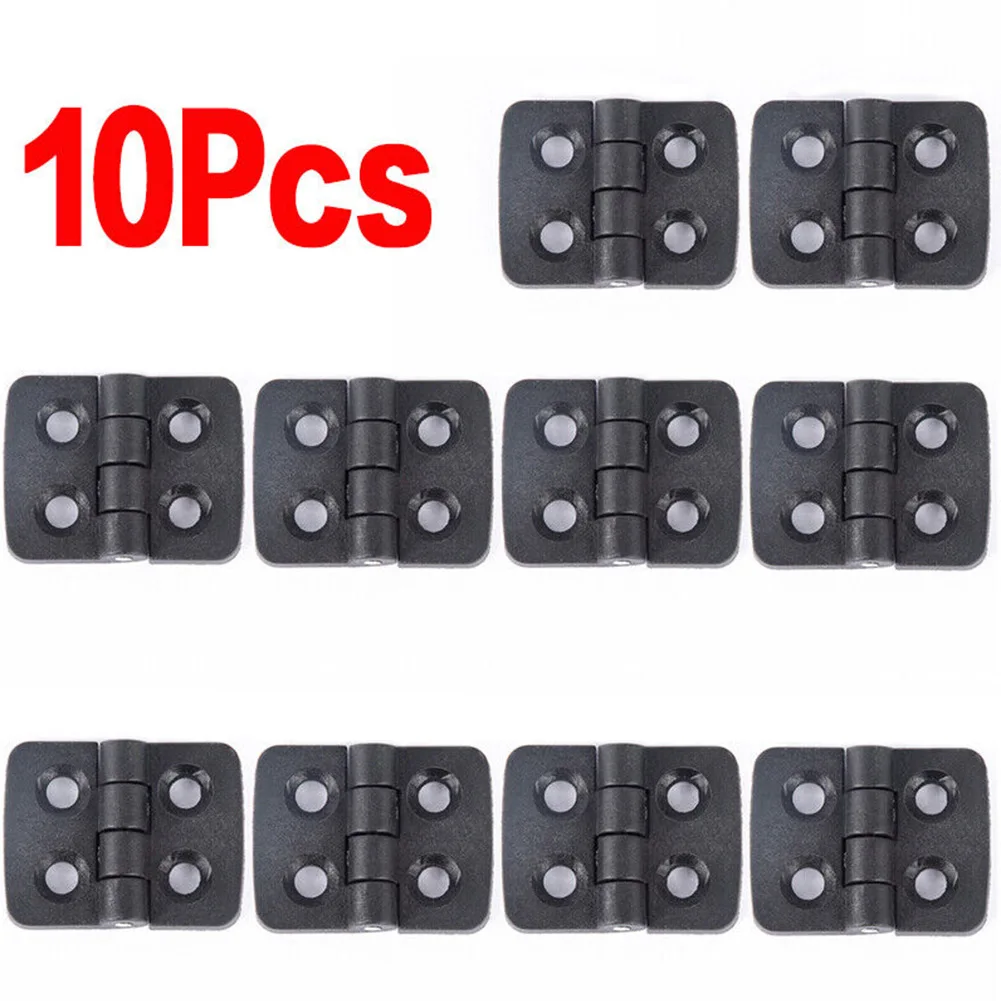 10 Pcs Black Nylon Plastic Butt Hinge For Box Cabinet Industrial Box Door Bearing Butt Hinge Binder Furniture Hardware