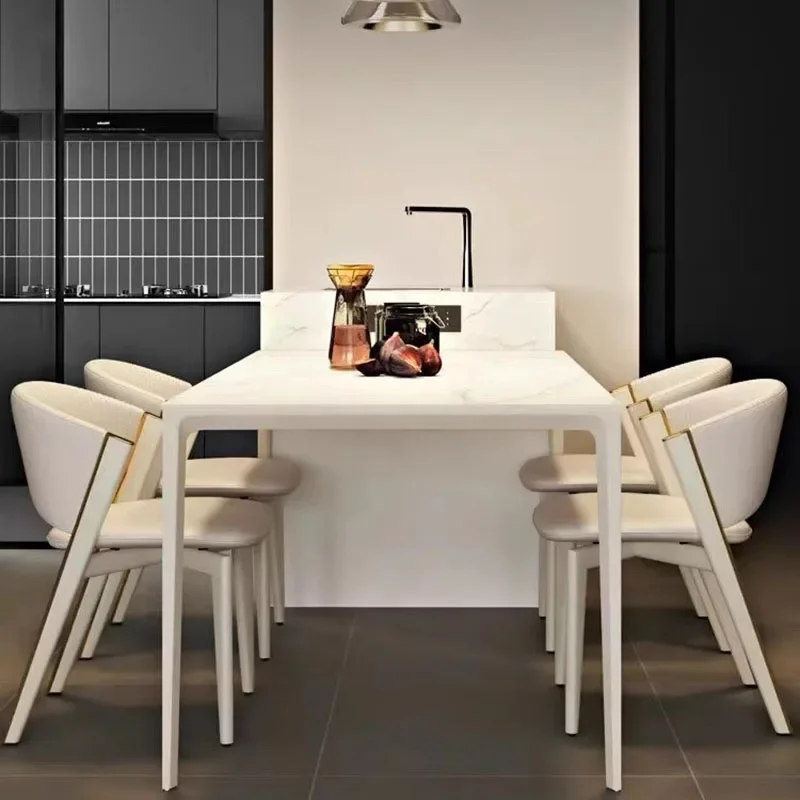 كرسي بلاستيكي مخملي لشخص واحد كراسي فاخرة كراسي فردية مكتب طقم طعام مريح غرفة المعيشة خشبية DC-340 #5