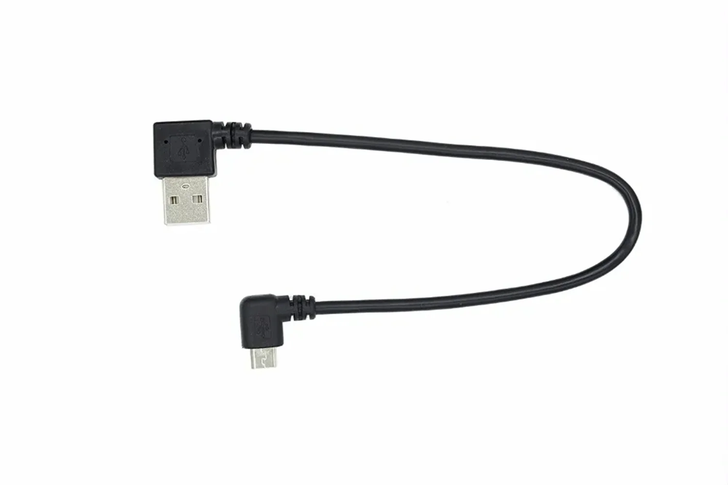 Micro USB Kabel Data 9 INCH 90 Derajat Sudut Kanan Nikel Berlapis Pendek USB 2.0-A-Male-4Pin ke Kanan Angle Mini-B-5Pin