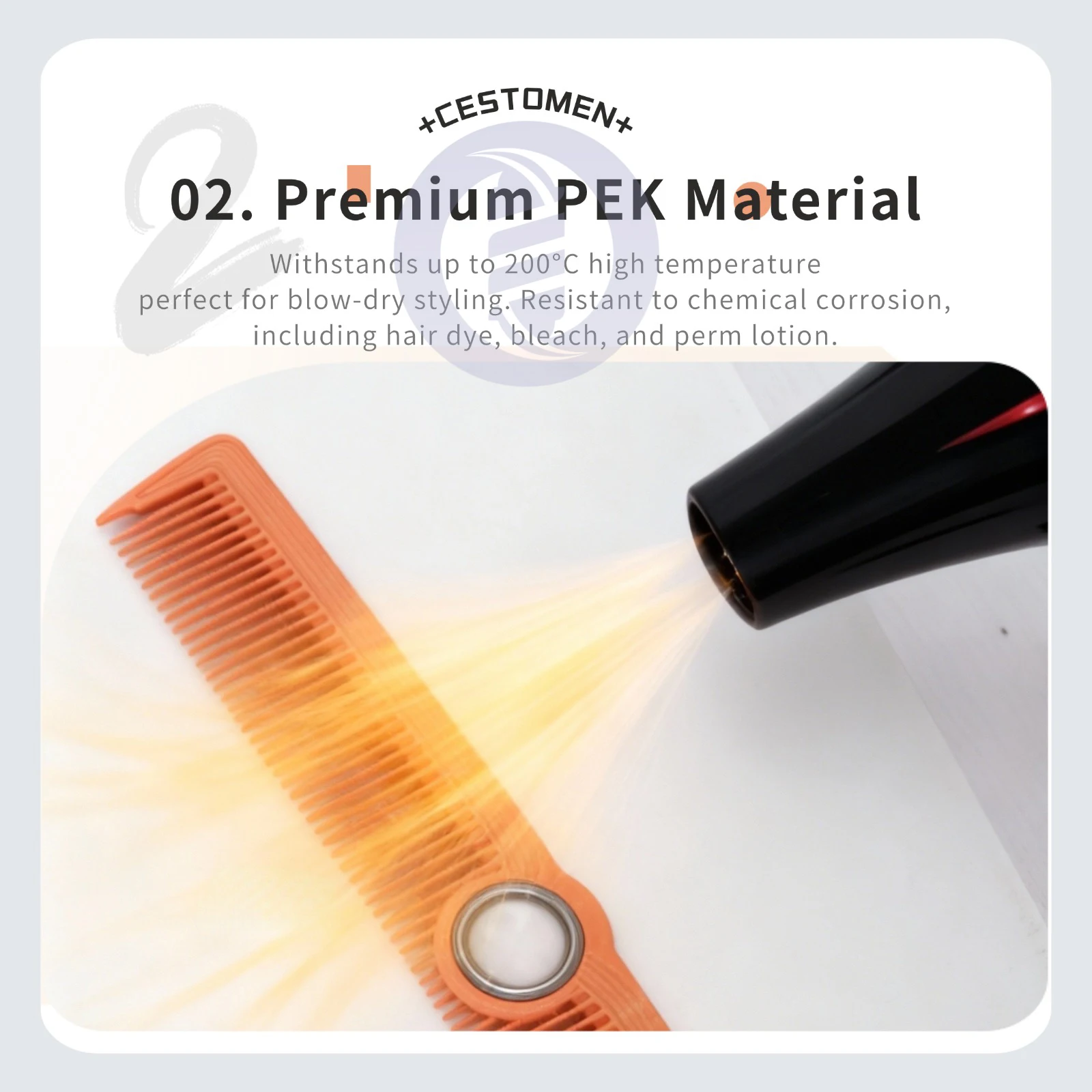 NEW Bearing Rotating Hair Cutting Comb Professional Fine Teeth Antistatic Hair Comb Salon Heat-resistant Hairdressing Tool