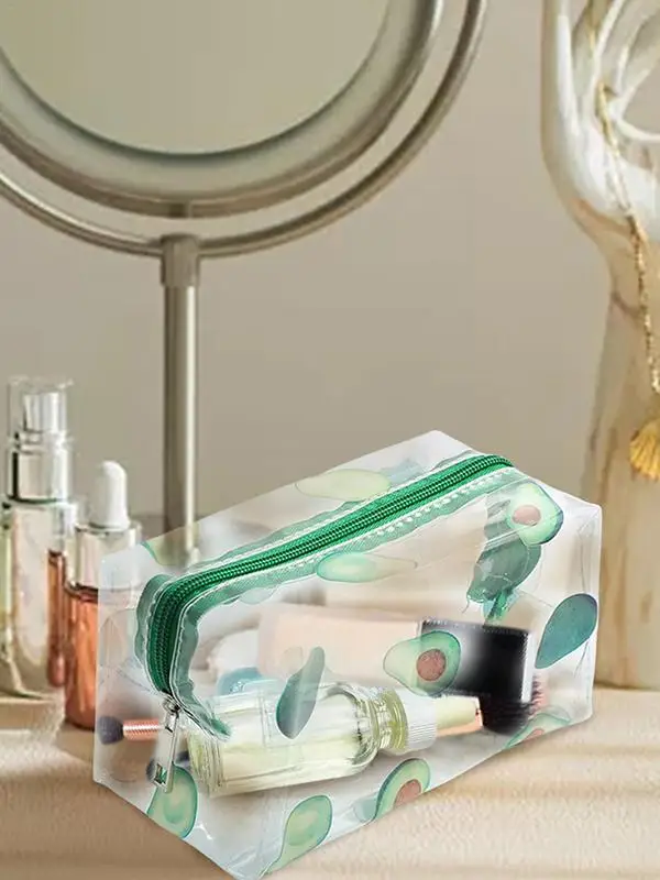 Cute Flower Waterproof PVC Pencil Case, Transparente Pencil Pouch, Clear Makeup Bag, Cosmetic Bag, Grande Capacidade, 1Pc