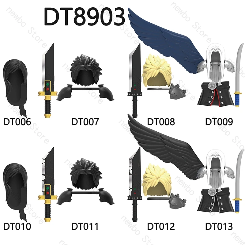 

DT8903 Hot Game FF Anime Cartoon Mini Action Figure Characters Building Blocks Accessories Weapons DIY Bricks Toys for Kid Gifts