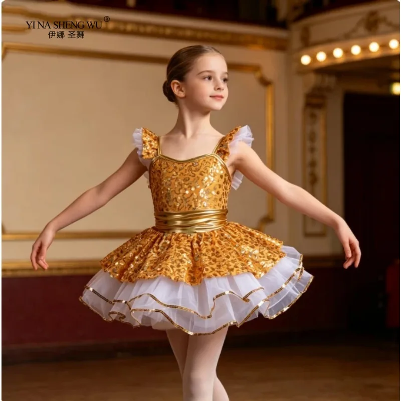 Children's Performance Costume, Stage Performance Costume, Sequins, Fluffy Gauze Skirt, Multiple Colors to Choose From