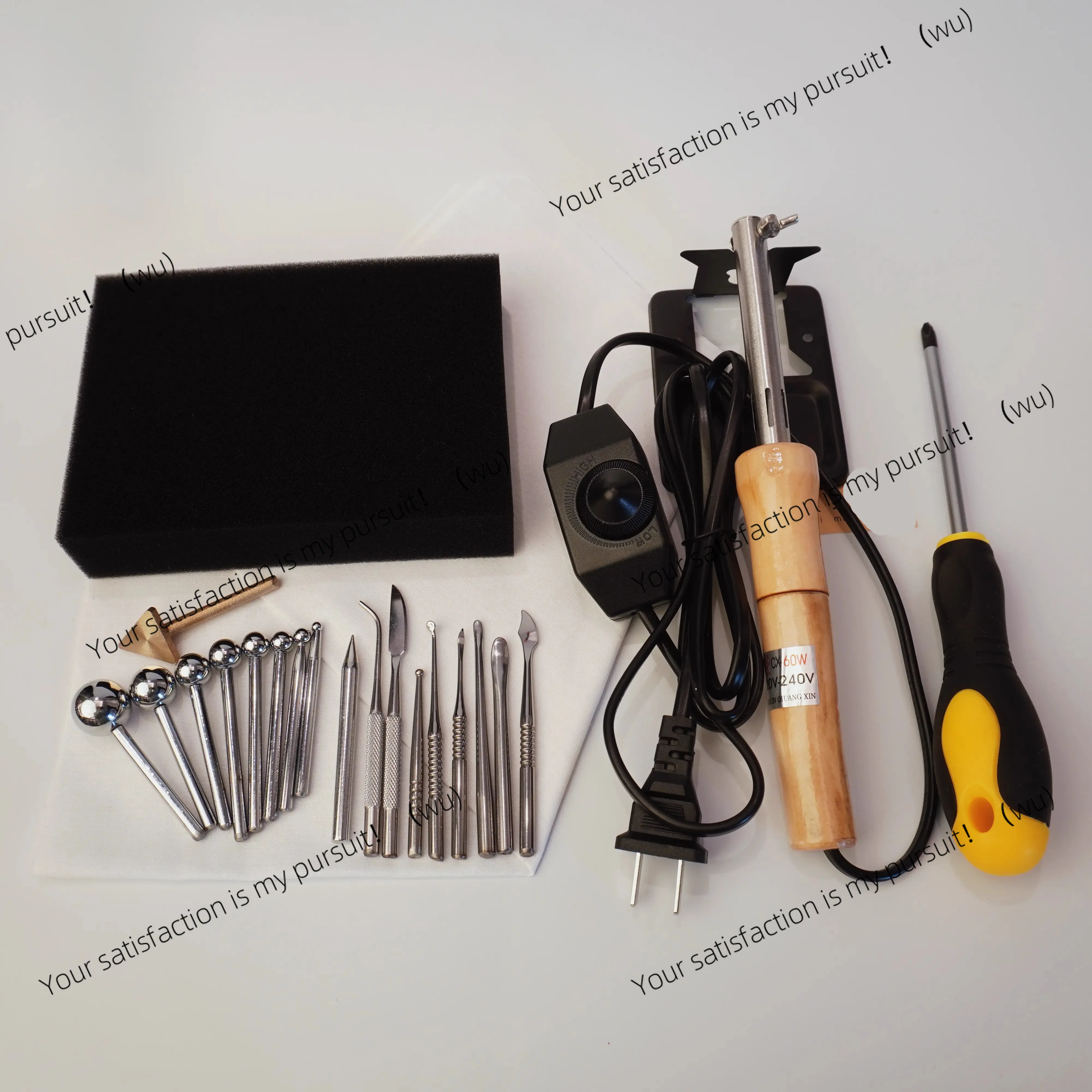 DIY Fabric Flower Making Tool 220V/110V Set Temperature Adjustable Soldering Iron 18/11 Piece Set Ironing Trowel