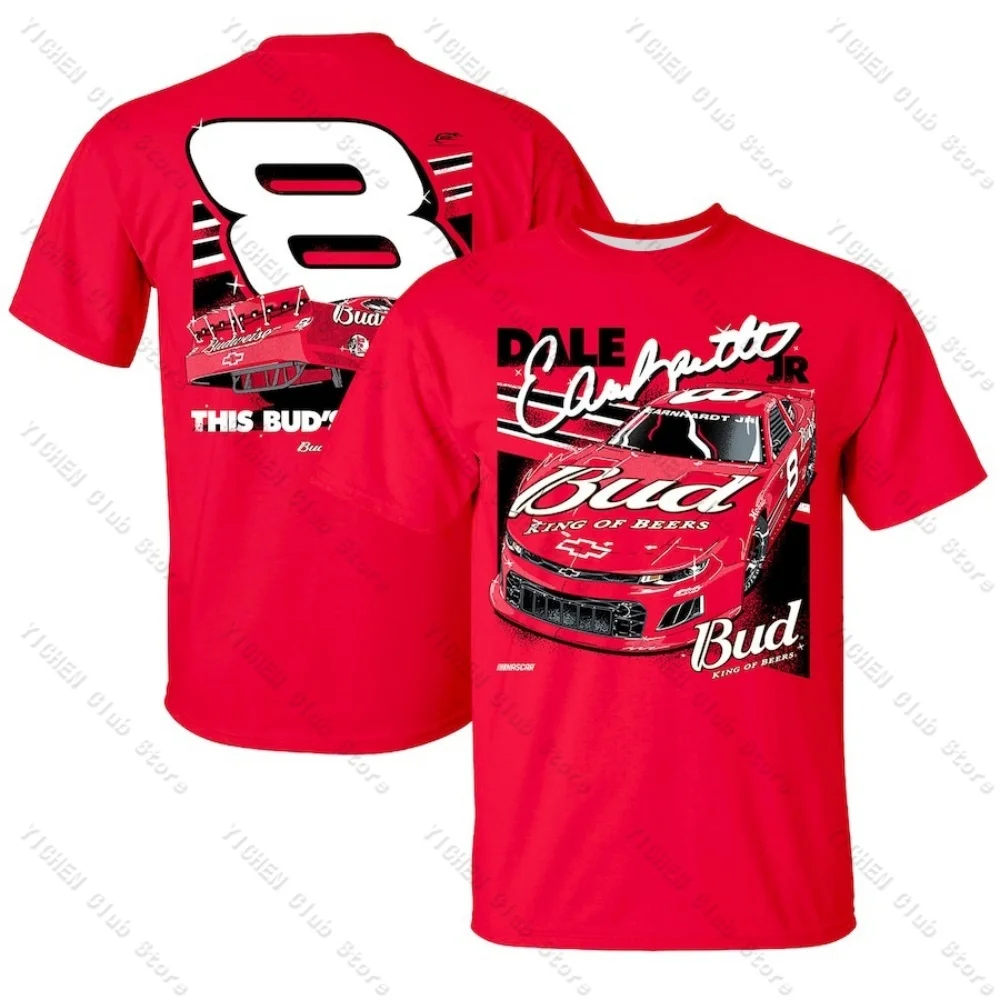 Motorcycle Racing Dale Earnhardt Jr. Jr Motorsports Official Team Apparel Budweiser Street Quick-Drying Breathable Men's T-Shirt