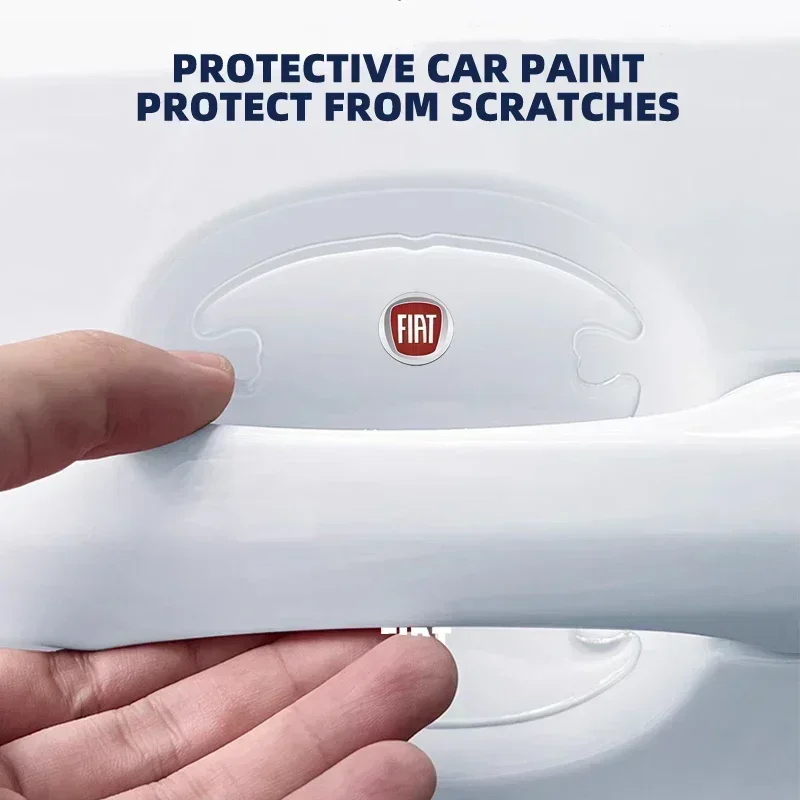 4pc Transparent Car Door Handle Bowl Sticker For Fiat 500 Panda Freemont Abarth Argo Punto Uno Doblo Stilo Bravo Ducato Pondo FR