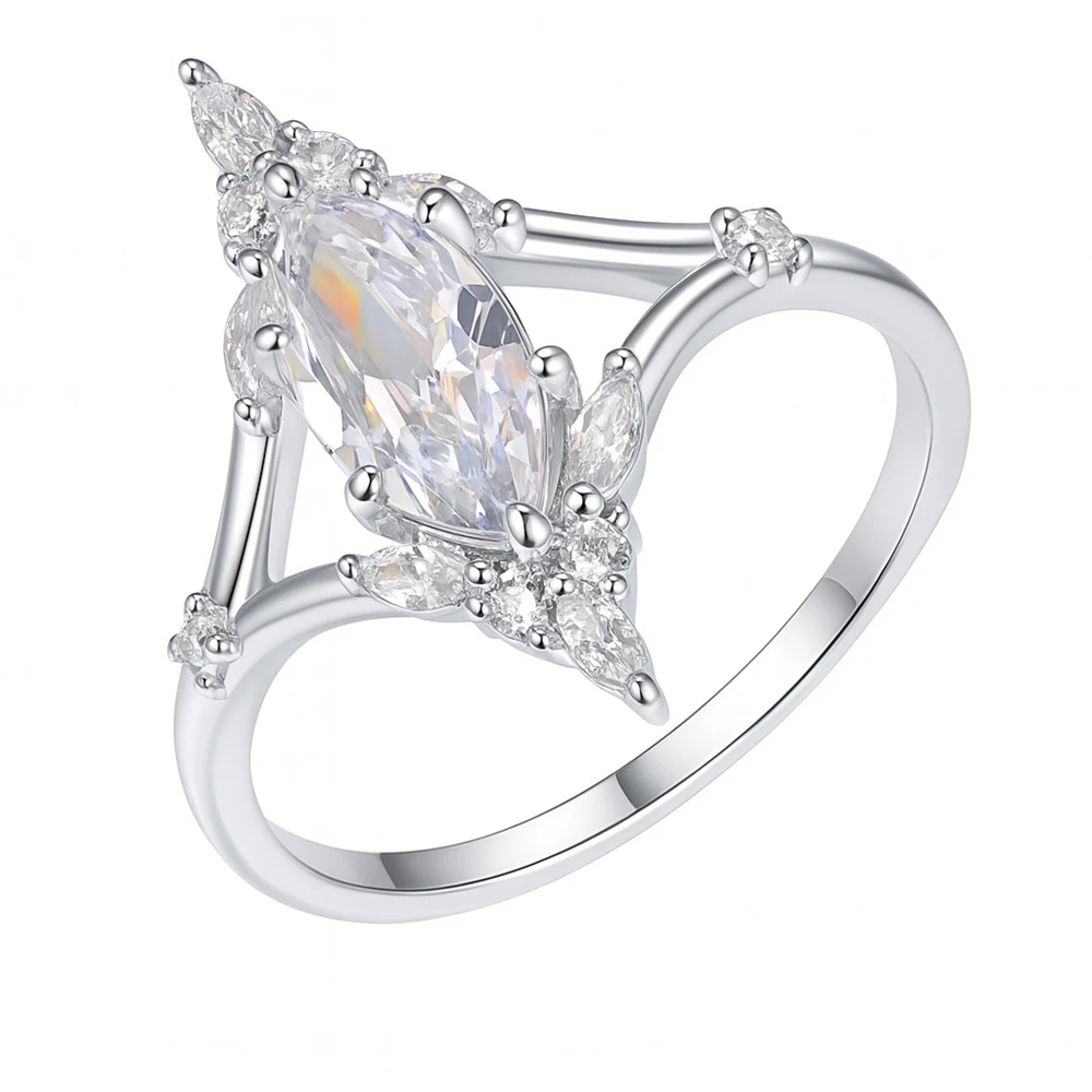 JellyStory Hollow Four-Point Star Ring, S925 Sterling Silver Polaris Inspired Design, Sparkling Noble Light Luxury Gift