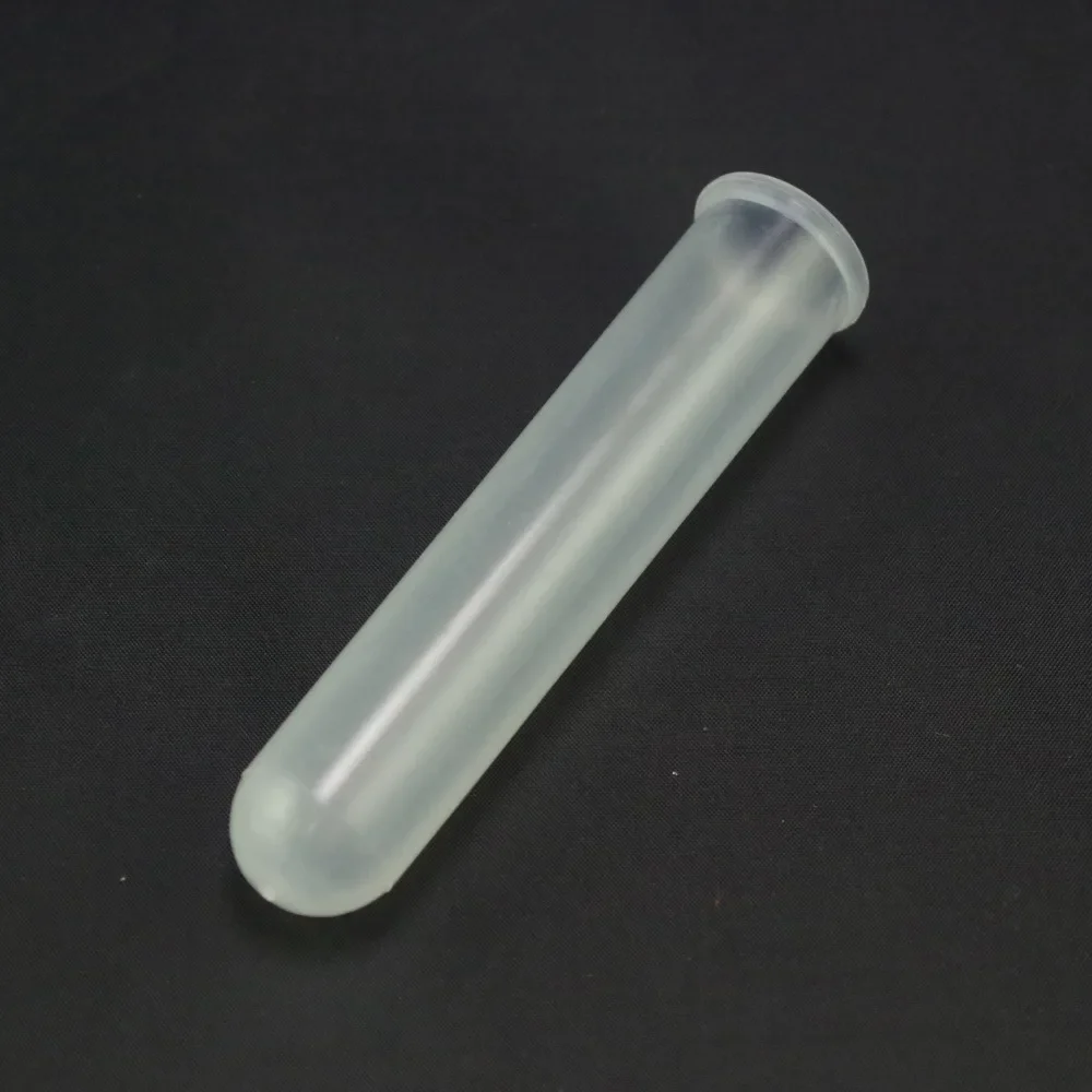 Tubos de ensayo de plástico translúcido para laboratorio, tubos de centrífuga con tapa, fondo redondo, lote de 10, 20ml