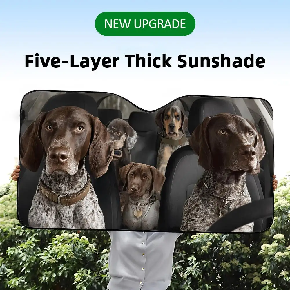 German Shorthaired Pointer  Sun Visor Foldable Universal Car Windshield Sun Shade UV Protection Heat Insulation Foldable Cover view 6