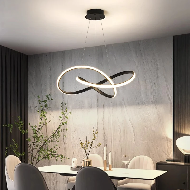 

Minimalist Linear Restaurant Pendant Lamp Modern Bar Dining Table Ceiling Chandelier Home Decor Living Room LED Lighting Fixture