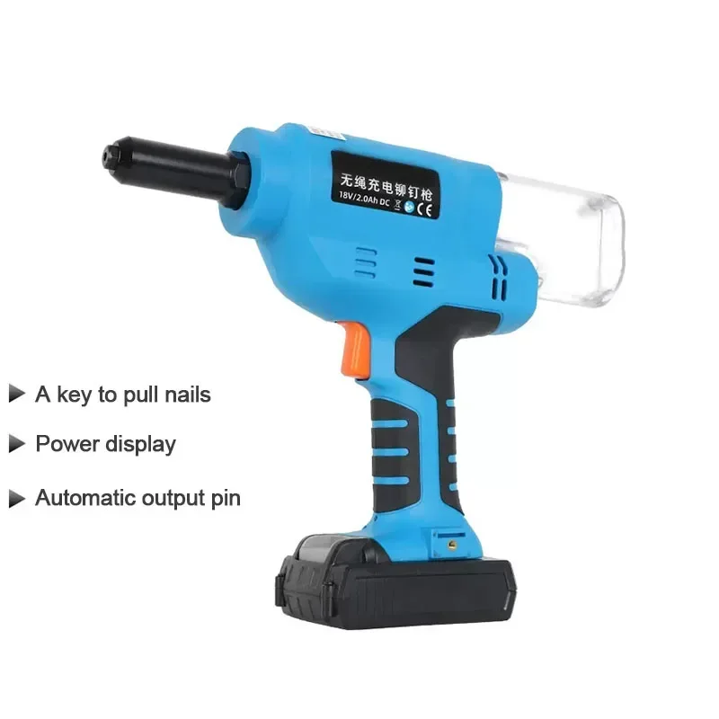 Pistolet à rivets automatique multifonctionnel, perceuse à riveter les écrous électriques rechargeables, outils adaptateur 4 en 1, moteur sans balais 18 V