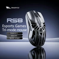 Ratón Inalámbrico para Juegos SMAILWOLF RS8, Bluetooth 2.4g, Tres Modos, Ligero, PAW3311, para Deportes Electrónicos, Tasa de Retorno de 1000 Hz, 10000 DPI, para Computadora