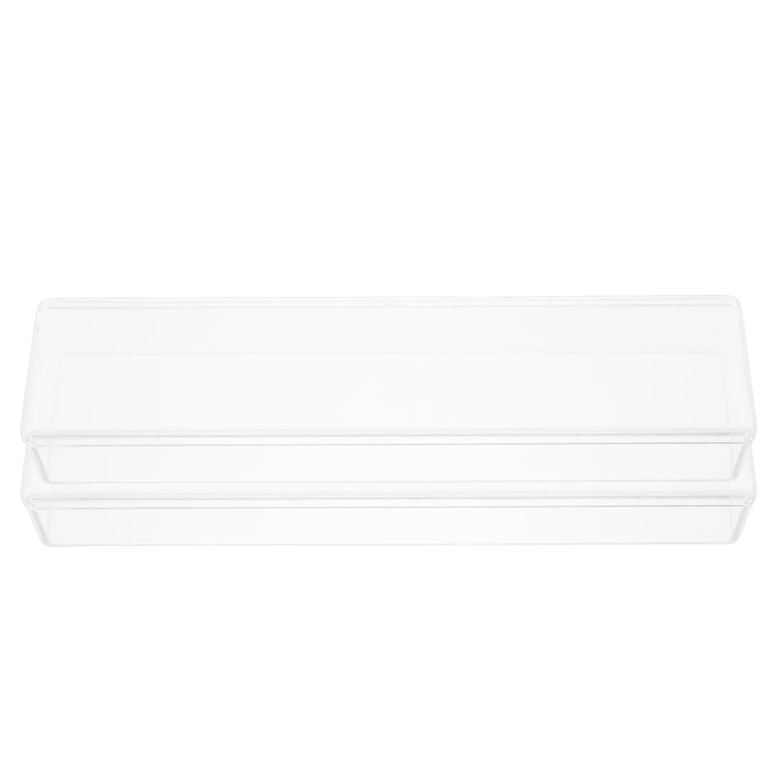 

2 Pcs Harmonica Storage Box Acrylic Holder Jewelry Fountain Pen Case Container Empty Clear Incense Protective Travel