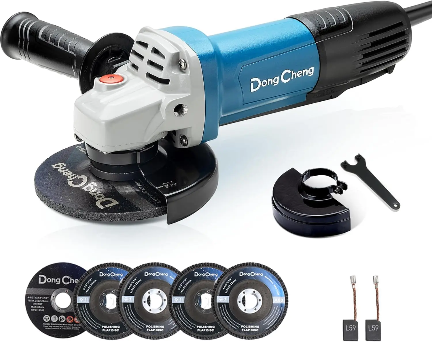 

Angle Grinder 4-1/2 inch 6.7-Amp Paddle Switch 11800RPM with Cutting & Grinding Wheels, Flap Discs, Auxiliary Handle for Metal