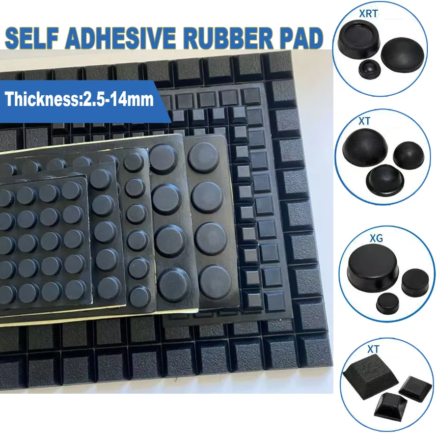 Rubber Feet Self-adhesive Furniture Pads Round/Square Protectors Notebook Calculator Table Damper Buffer Pad Thickness 2.5-14mm