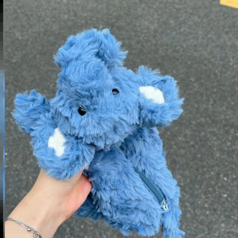 

Cute Elephant Pen Bag Cartoon Plush Bag Animal Doll Storage Bag Toy Creative Stationery Bag