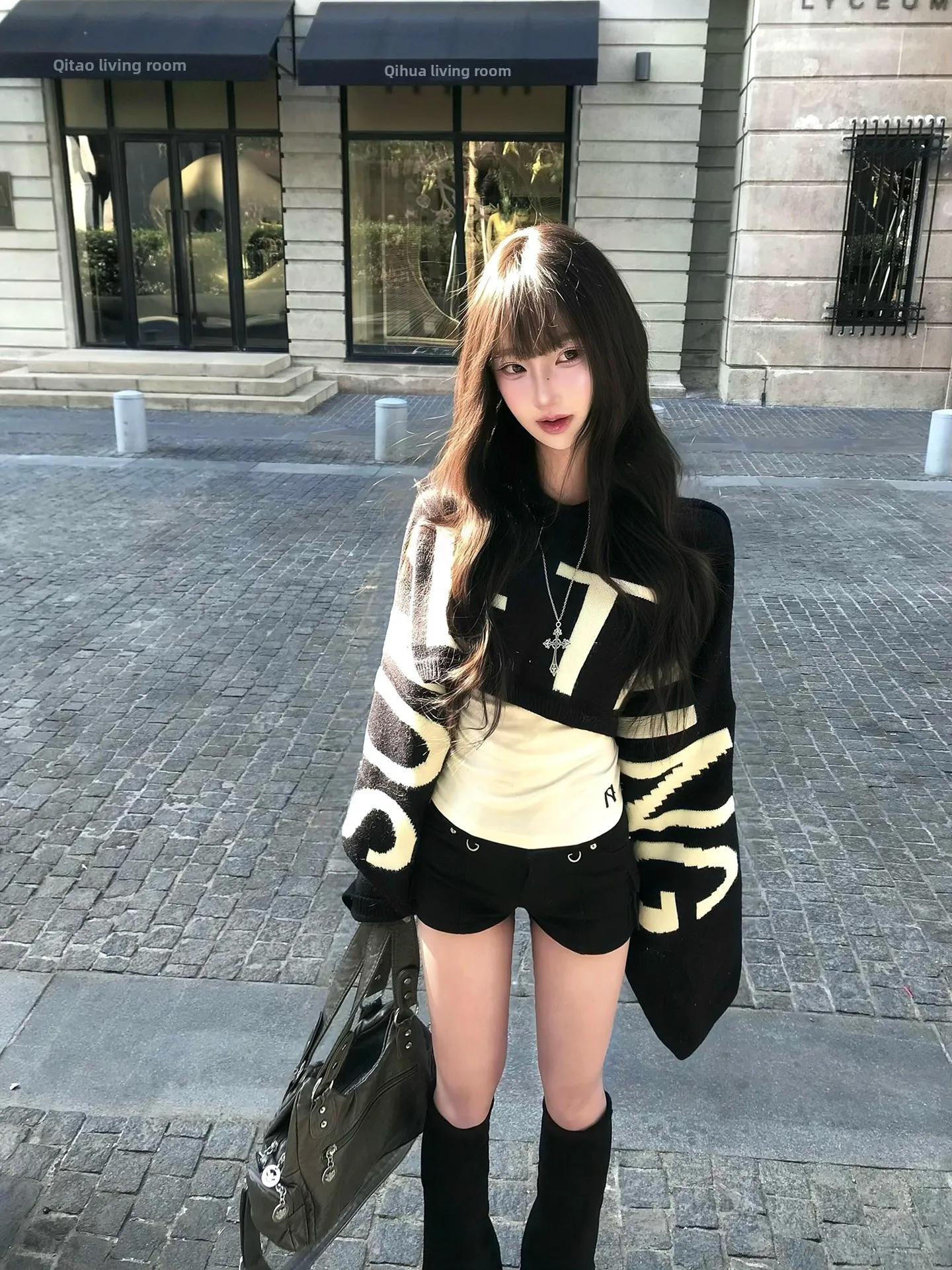 

Loose Fit Long Sve Knitted Sweater Women's Outerwear Casual Sle Comfortable Soft Medium Densi Color Blo Design