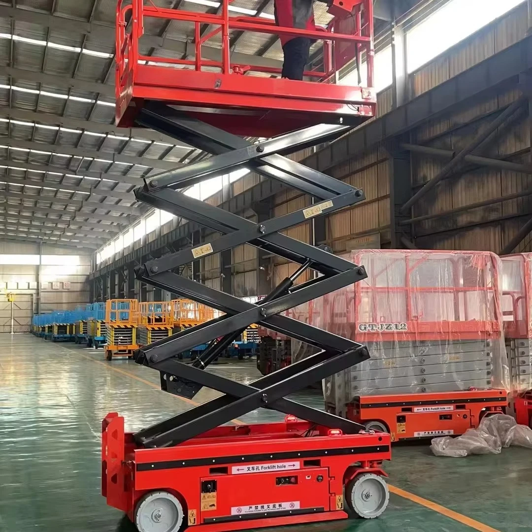 Electric Mobile Elevator Self-walking Lifting Platform Aerial Work Car Lift Shear Fork Climbing New 320KG Load Wire Rope