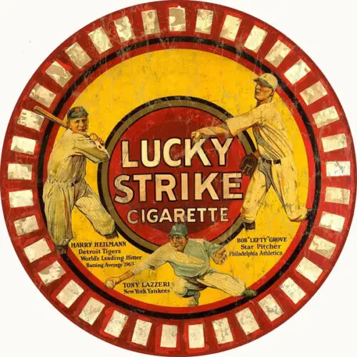 Round Lucky Strikes Cigarette Advertisement Garage Art