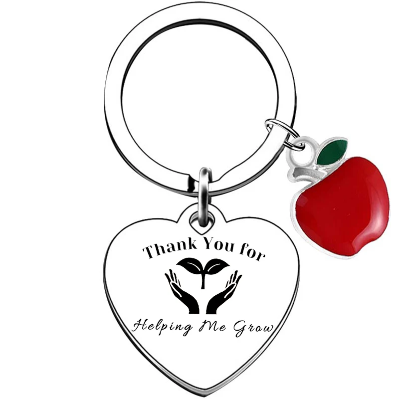 Heart Teacher Appreciation Gifts Keychain Teacher Gift Thank You Women Men Christmas Birthday Gift Thank You For Helping Me Grow