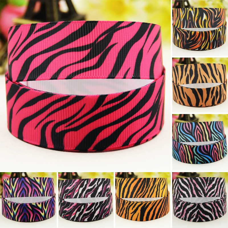 22mm 25mm 38mm 75mm Animal stripe cartoon printed Grosgrain Ribbon party decoration 10 Yards satin ribbons