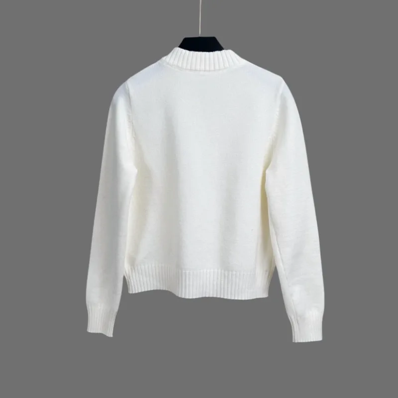 Autunno inverno moda paillettes morbida lana spessa cerniera Cardigan lavorato a maglia abbigliamento donna allentato o-collo Casual bianco maglioni da pendolare