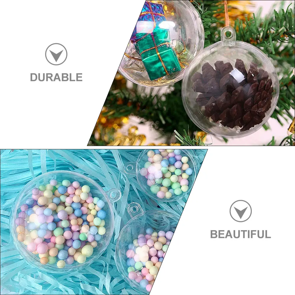 

25pcs Plastic Transparent Balls 3cm-7cm Fillable Christmas Tree Decorations Hanging Ornaments Party DIY Festive Accessories