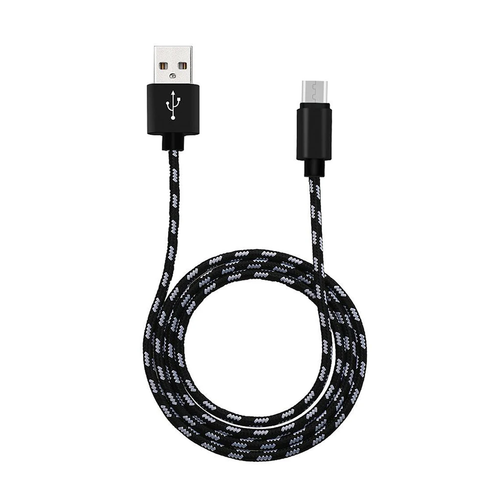

1 Meter Micro USB Cable Nylon Braided Fast Charging Cord Safe and Fast Sync Cable for Smart Phones(Black)
