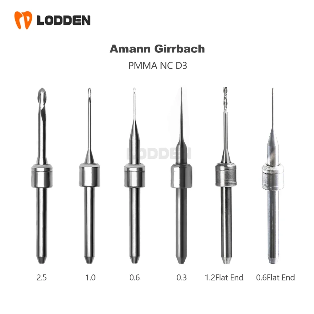 Amann Girrbach Dental Lab Burs Milling for Lithium Disilicate Zirconia PMMA Diamond CAD CAM DC NC Coating D3  Grinding Drills