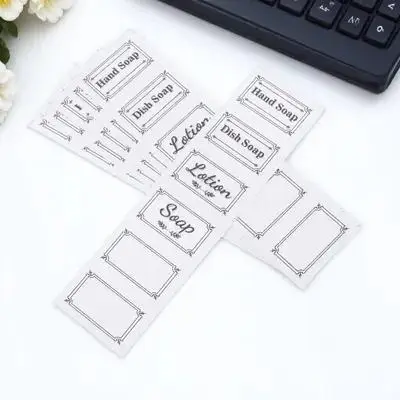 

6Pcs Waterproof Soap Stickers Clear Removable Self-Adhesive Labels for Bathroom Kitchen Soap Dispensers Glass Plastic Bottles