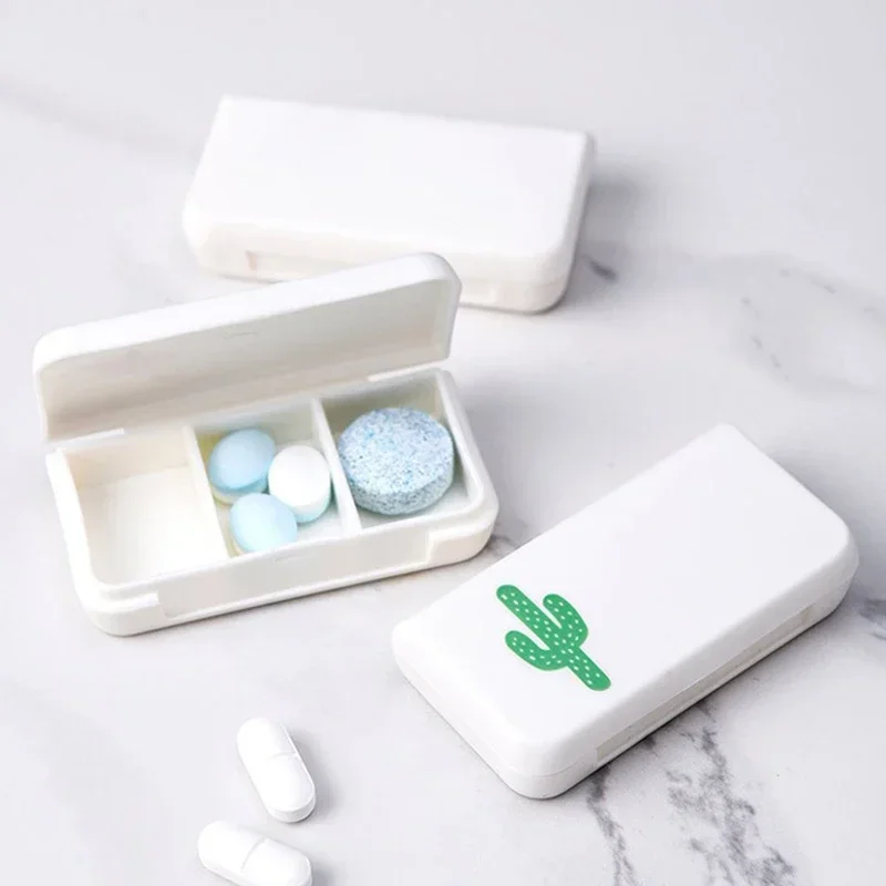 3 Grids Mini Pill Case Plastic Travel Medicine Box Cute Small Tablet Pill Storage Organizer Box Holder Container 7 Day Pill Case