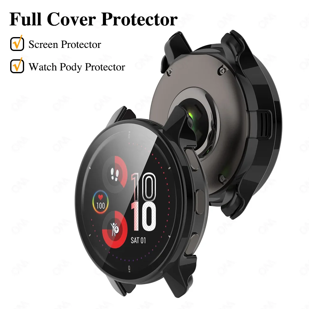 PC Hard Screen Protector Case for Garmin Venu 2 Plus Watch Anti-scratch Protection Cover With Tempered Glass  Case Accessories