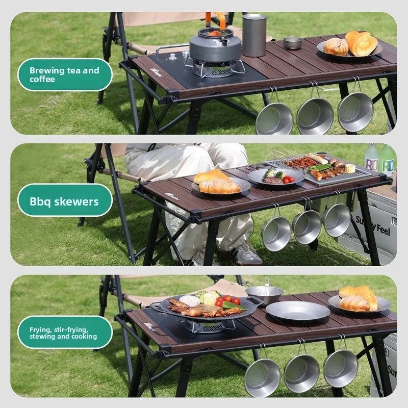 Folding table Multifunctional aluminum alloy folding egg roll table Portable