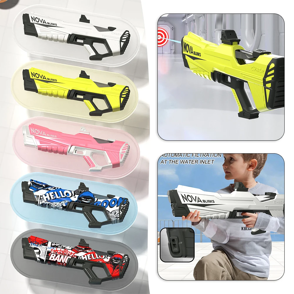 Automatische Elektrische Waterpistool Auto Zuig Waterpistolen Voor Volwassen Kinderen Batterij Aangedreven Squirt Blaster Zomer Zwembad Strand Outdoor Speelgoed