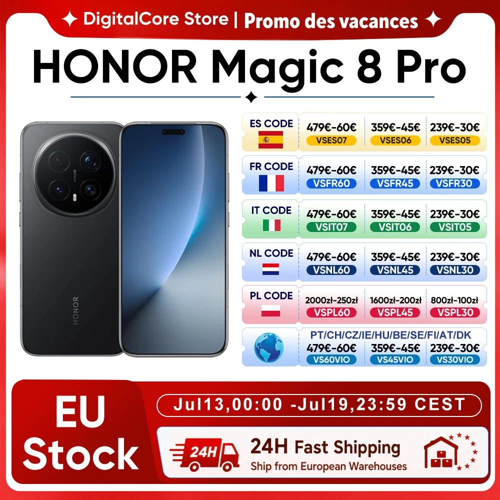 Versión Global HONOR Magic 8 Pro 5G Smartphone, Snapdragon 8 Elite Gen 5, 200MP AIMAGE, mAh, 100W, HELED, NFC, eSIM, Honor