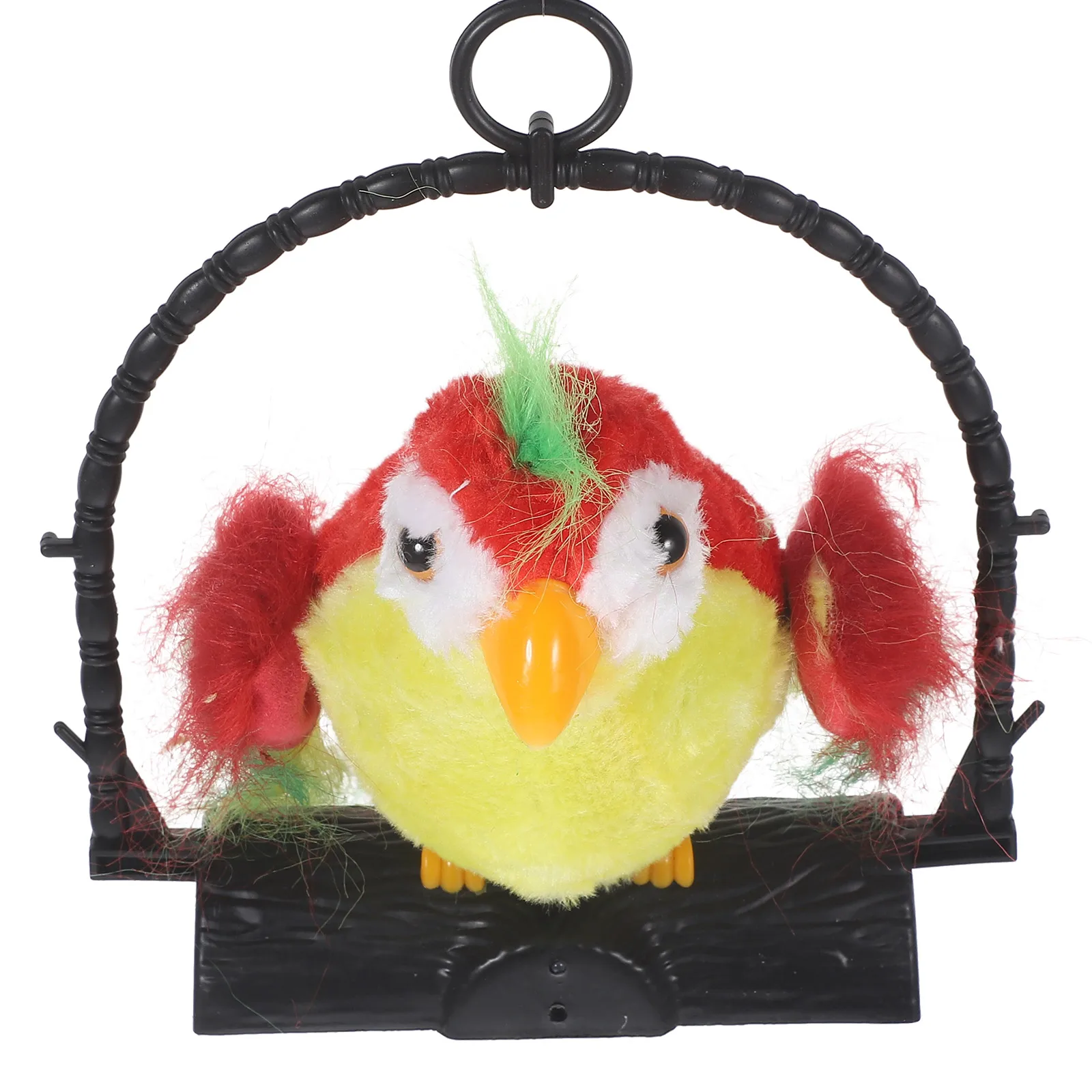 Electric Recording Talking Parrot Kids Early Educational Hanging Decoration Red Soft Surface Excellent Workmanship Interactive