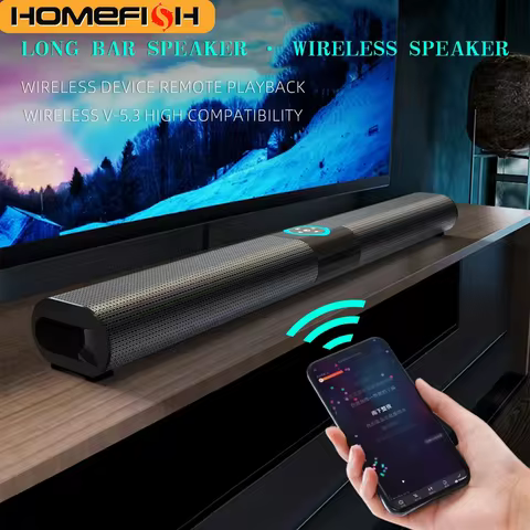 HOMEFISH BS-20 RGB Ambient Light Bluetooth Speaker 6 EQ Sound Effects 4 Speakers Supports TF, USB, AUX, RCA, Bluetooth, FM