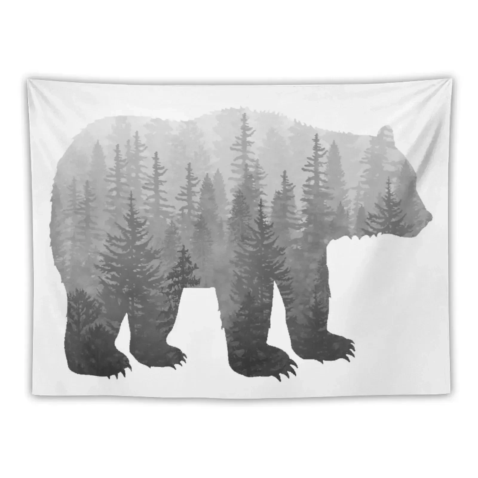 

Misty Forest Bear - Black and White Tapestry Room Decorations Aesthetics Japanese Room Decor Home And Comfort Decor Tapestry