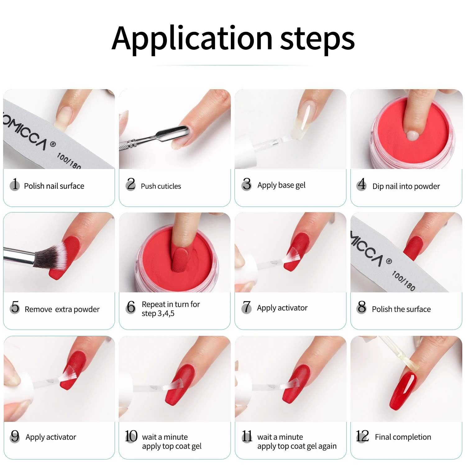 ชุดผงเล็บ 6 สี * 15g เหมาะสําหรับผู้หญิงออกแบบเล็บ DIY ของขวัญร้านเสริมสวยสําหรับผู้หญิง