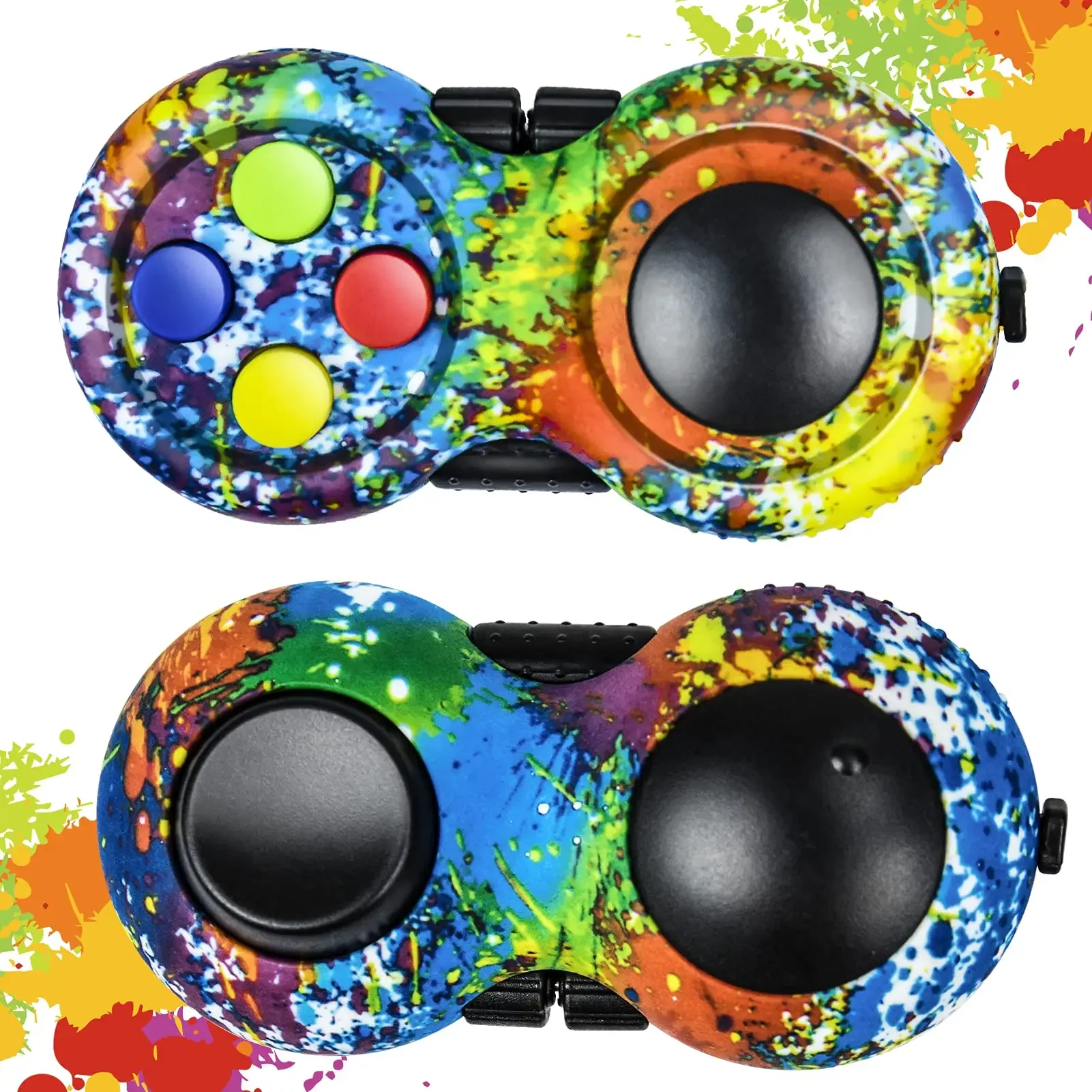 Juego de juguetes Fidget Original, controlador clásico de goma, juguete Fidget con 8 funciones Fidget y cordón, excelente para aliviar el estrés