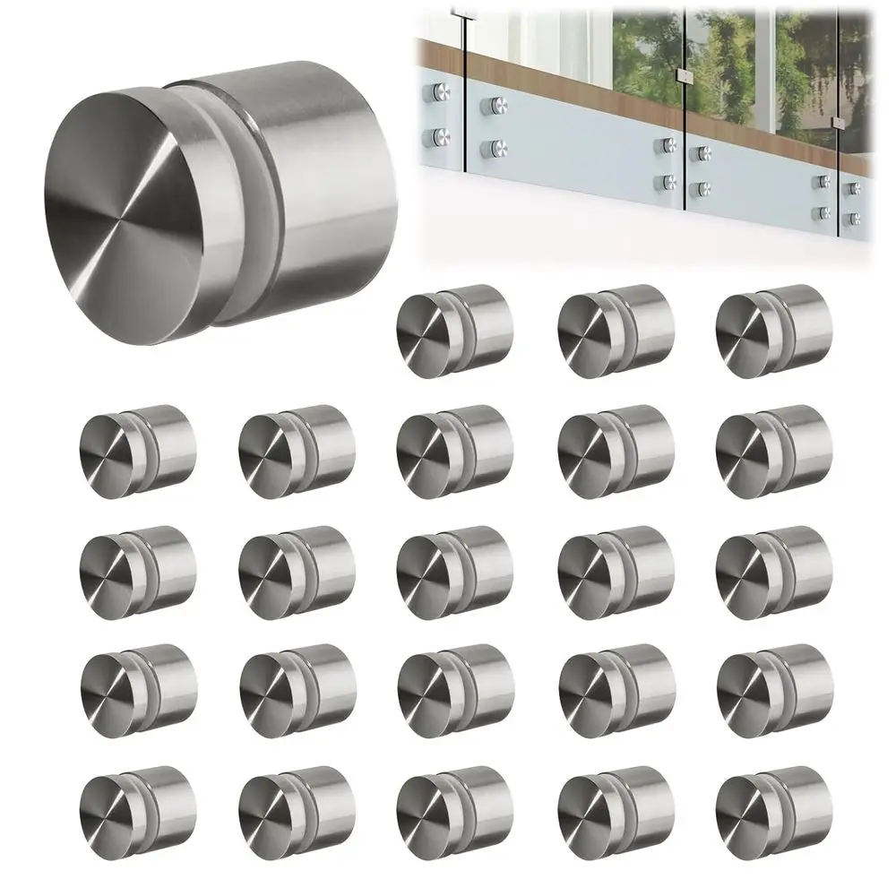 

24 Pack SS316 Solid 1.32lb Heavy Duty Glass Railing Stando Hardware or Balcony Stair Balustrade, 2" Stair Glass Railing Standos